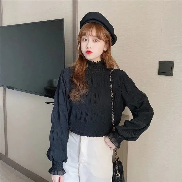 小个子打底衫洋气秋韩版2025长袖女高领潮新款百搭
