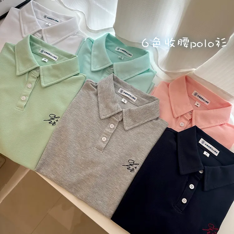 北璃酱原创jk日系百搭polo衬衫女夏季新品学院风收腰刺绣短袖上衣