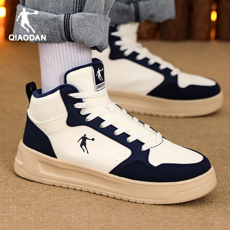 乔丹高帮板鞋加绒增高男鞋2025秋冬新款官方正品运动通勤休闲鞋男