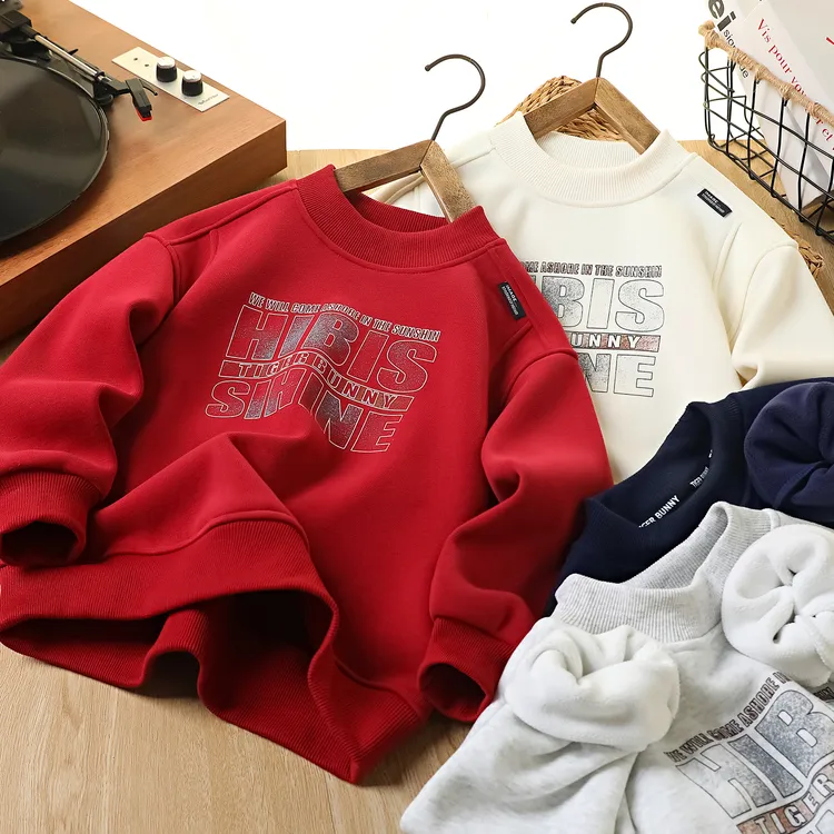 男童女童卫衣绒衫男童韩版童装加绒加厚卫衣