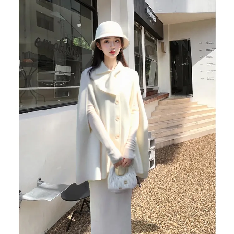 【山茶花】衿贵千金老钱风呢子斗篷套装半裙冬季新款气质女神套装