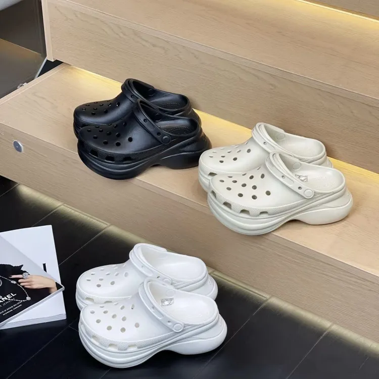 夏季鲸鱼系列洞洞鞋女新款增高厚底沙滩防滑沙滩鞋外穿拖鞋包头