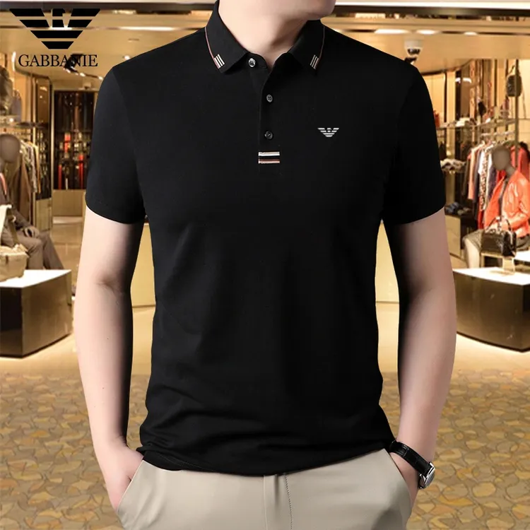 专柜正品丝光棉短袖T恤男士夏季新款商务休闲透气纯色翻领POLO衫