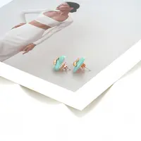 铜合金珐琅耳饰 耳环9787