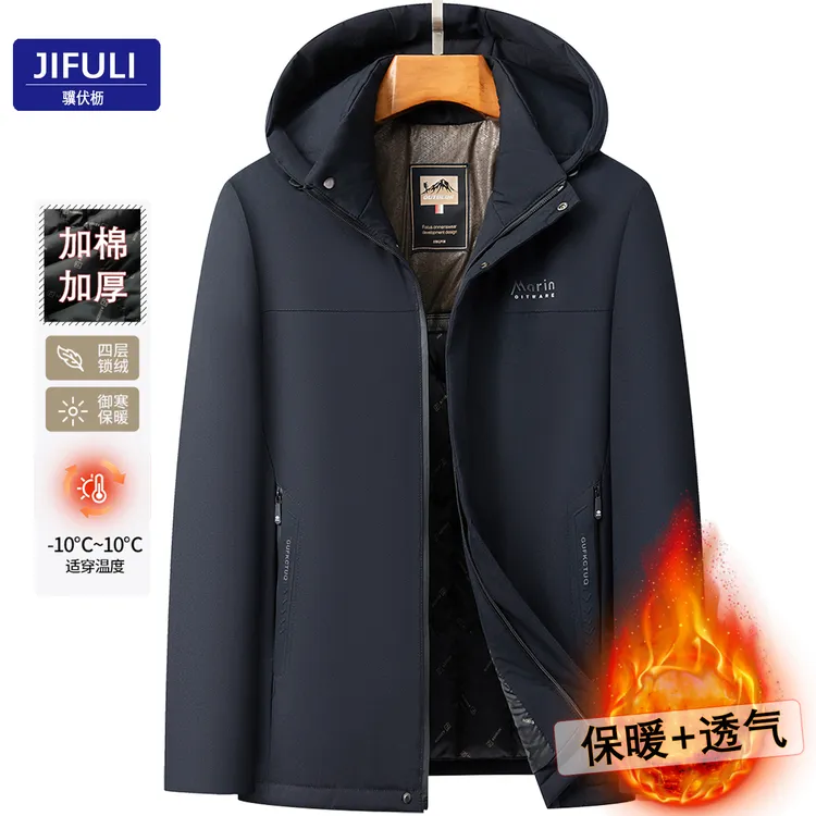 棉服男款冬季中老年爸爸装加厚夹棉衣外套50/60/70岁爷爷短款棉袄