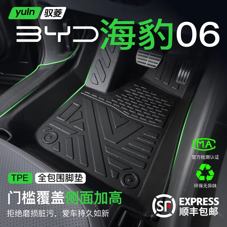 比亚迪海豹06脚垫全包围TPE车内装饰用品改装件配件大全DMI地毯25