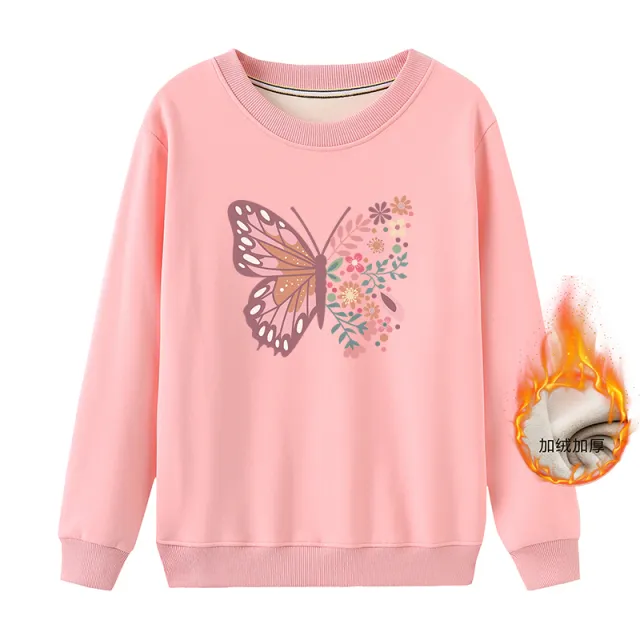 卫衣女士圆领春秋装2026年新款女装宽松秋冬加厚加绒外套秋季上衣