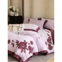 冬季保暖全消光法式花边牛奶绒四件套DZZ 向阳玫瑰