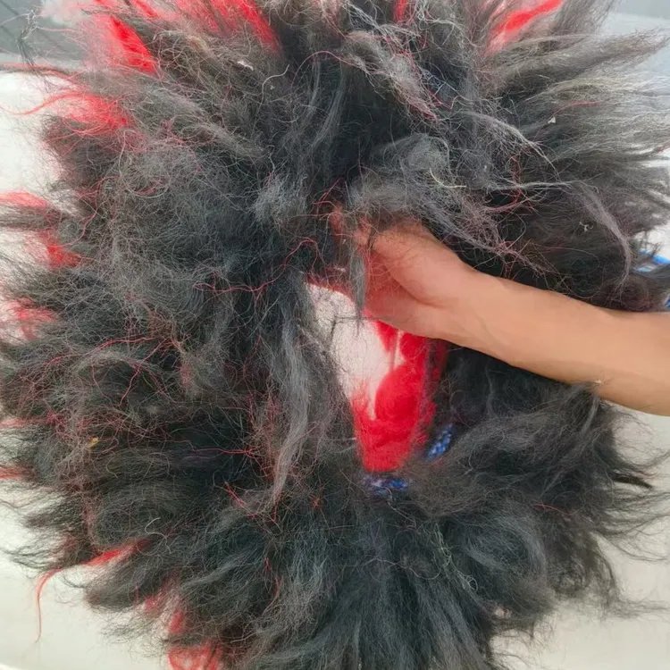 牦牛尾巴制作狗劲圈藏獒饰品民族特色黑红对配