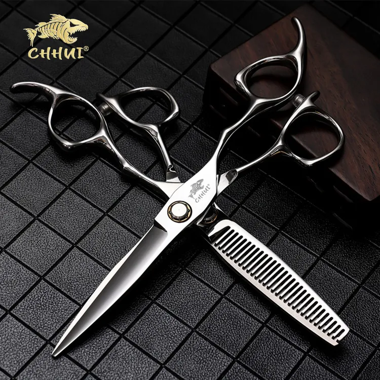 CHHUI精密滚珠轴承剪刀美发专用平剪无痕鹿角牙剪打薄剪理发剪刀