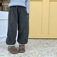 YOJIA女童加绒裤子冬装2025新款洋气保暖小女孩长裤加厚儿童卫裤