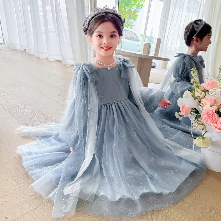 女童春秋款爱莎公主裙2025秋季新款童装儿童洛丽塔生日礼服连衣裙