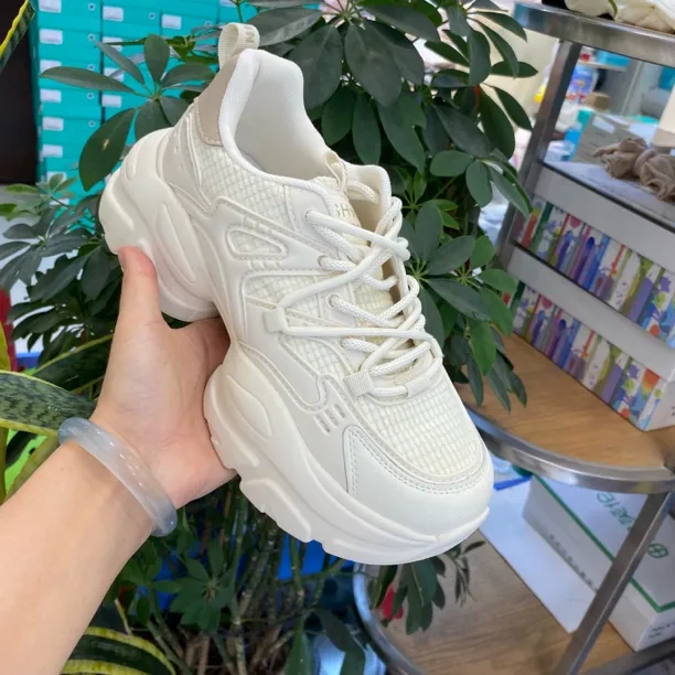 5290 【尺码偏小拍大一码】厚底休闲透气时尚休闲鞋平跟圆头老爹鞋