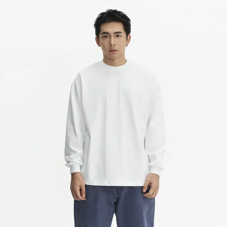 TOPTIER BRO 25AW 260g纯棉长袖T恤男基础款内搭舒适小领口打底衫