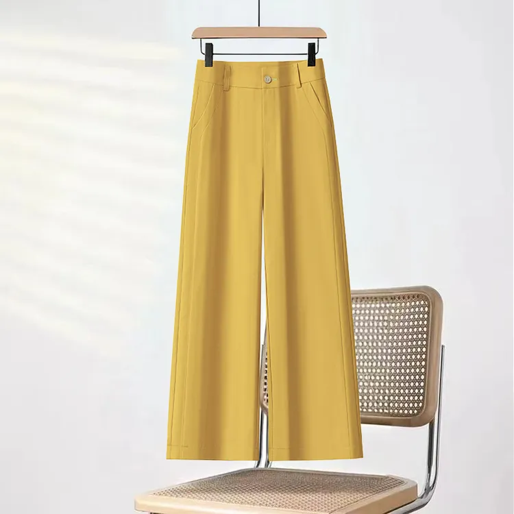 钛金棉九分阔腿裤女士夏季薄2025新款高腰宽松显瘦垂感休闲直筒裤