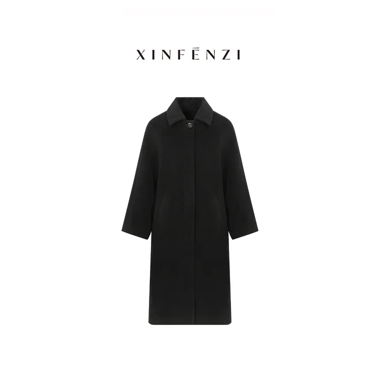 【散文诗】XINFENZI 翻领经典立绒长款外套大衣 51427
