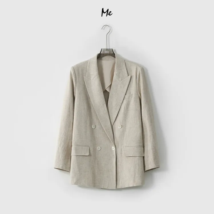 ME【苎麻空气西装】苎麻混纺高智静奢百搭休闲一手长西装MESS1586