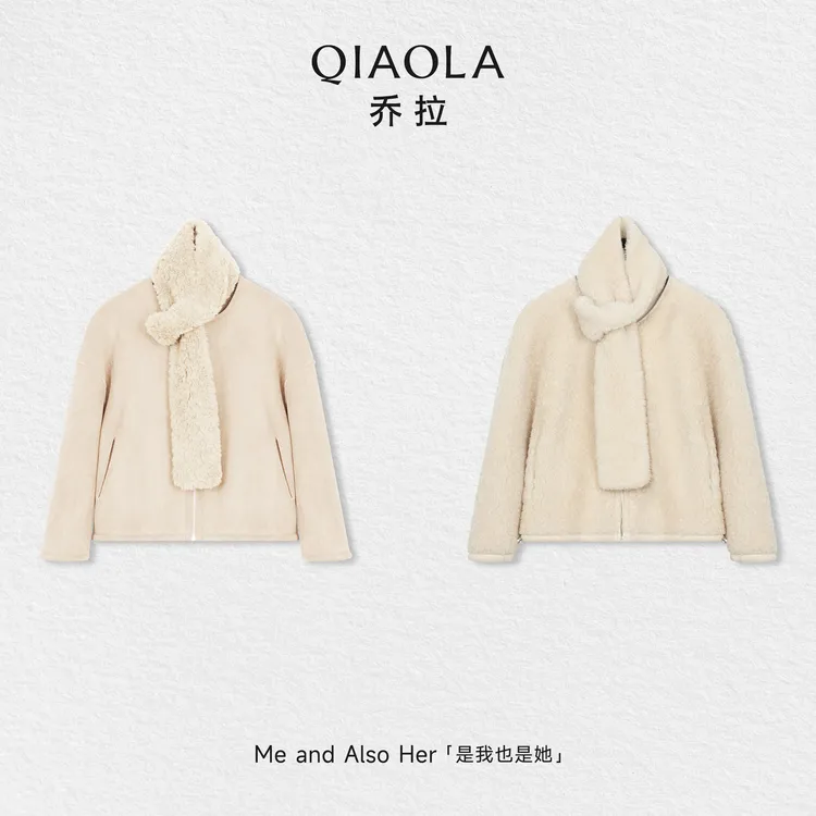 QIAOLA/乔拉【旷野鹿鸣】秋冬绵羊毛时尚百搭正反面两穿毛绒外套