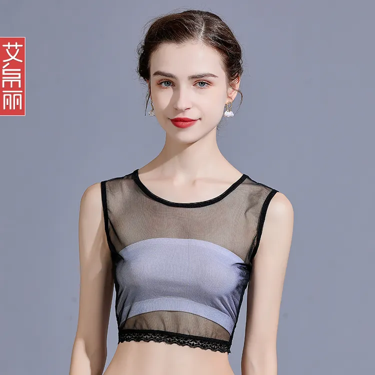 黑色防走光吊带背心女短款紧身裹胸围胸打底衫内搭蕾丝抹胸上衣夏