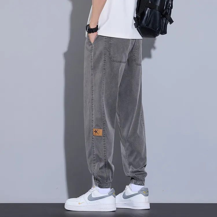 啄木鸟年春夏牛仔裤男薄款裤子男宽松潮流简约休闲束脚裤