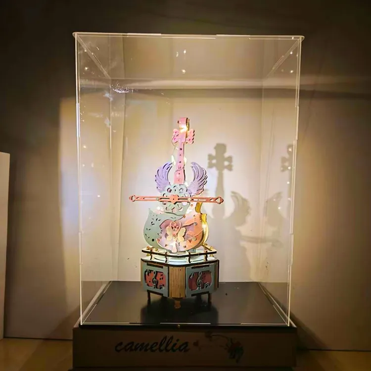 天使之翼八音盒大提琴木质拼装模型3d立体拼图diy送制作生日礼物