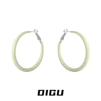 嘀咕家 铜合金耳饰 夏季清新少女感耳圈气质滴釉素圈耳环百搭耳饰