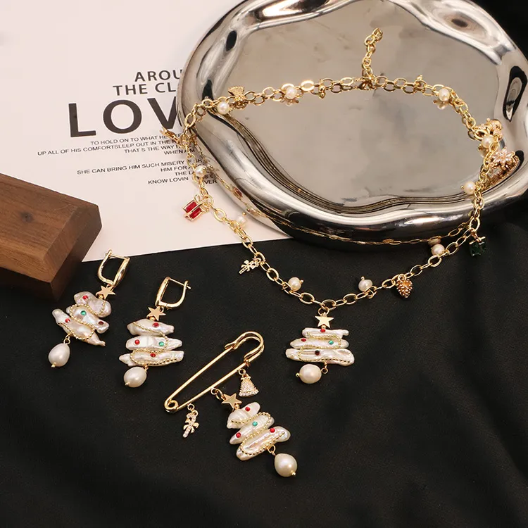 天然珍珠耳环原创手作复古巴洛克耳坠新款耳钉女圣诞节跨境热卖款