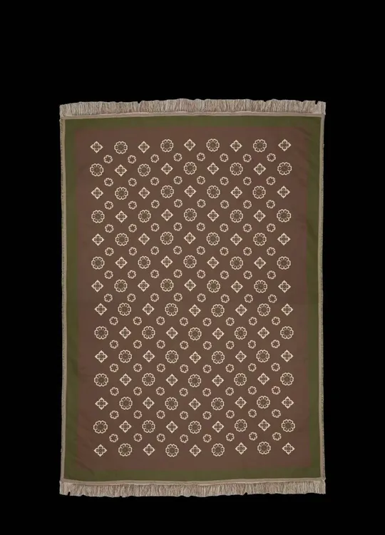 宝相花纹盖毯传统纹样与现代美学融合非遗元素纯棉百搭