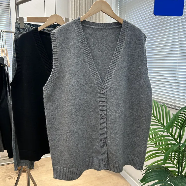 【大码】胖mm毛衣背心女大版型中长款V领针织马甲开衫女孕妇装秋冬