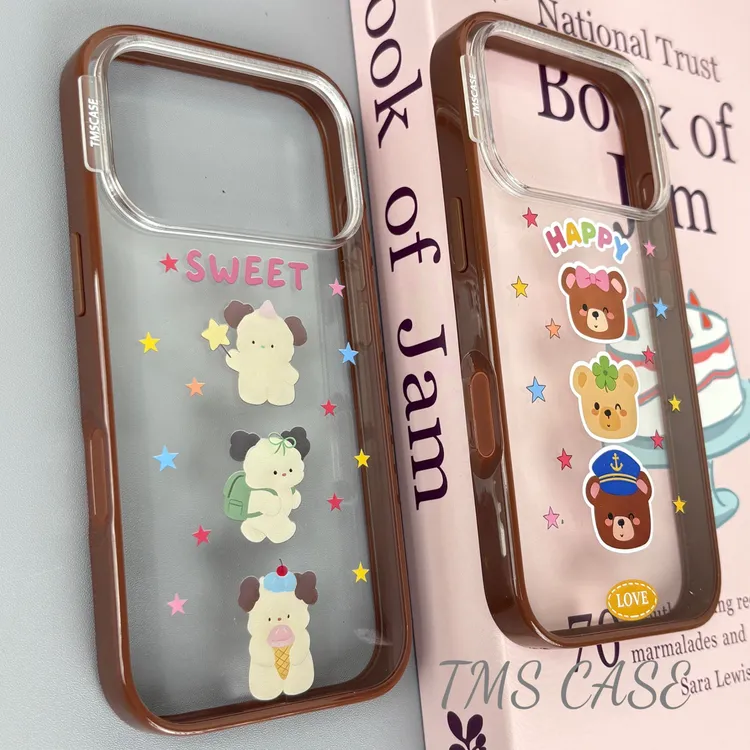 轻薄三只小熊手机壳适用苹果17promax亚克力iPhone16防摔15卡通14