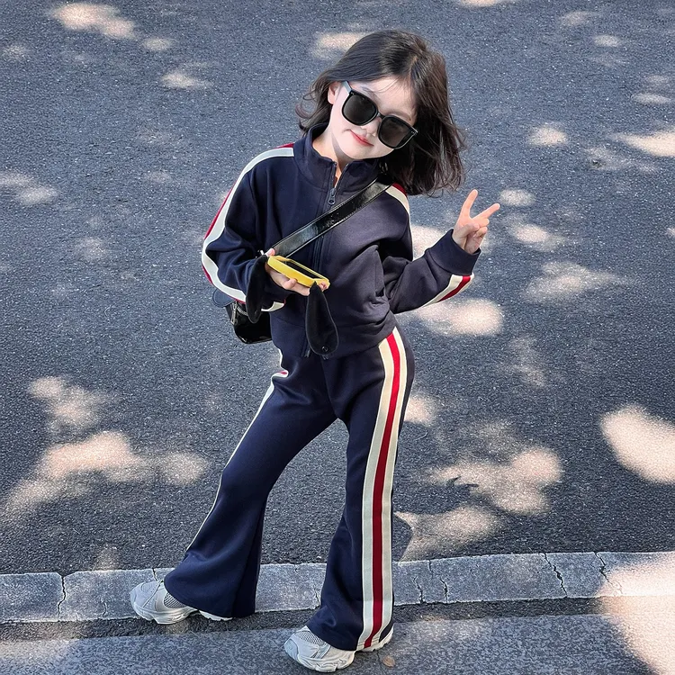 韩版休闲女童套装2025新款女孩春秋超好看洋气两件套儿童炸街穿搭