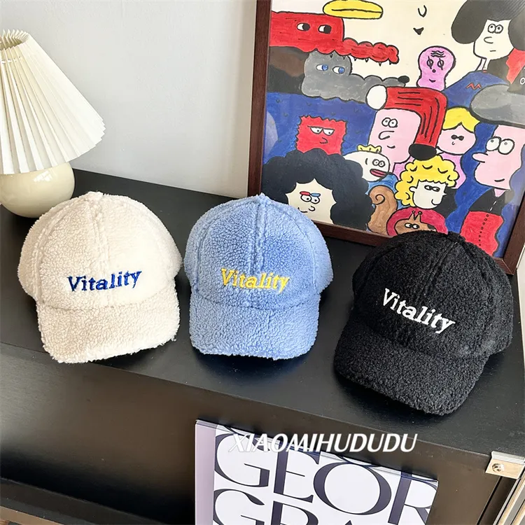 儿童帽子秋冬宝宝棒球帽2-6-9岁男女童鸭舌帽中小童羊羔绒保暖帽