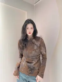 九月  植绒打底  新款秋款显瘦气质新中式上衣