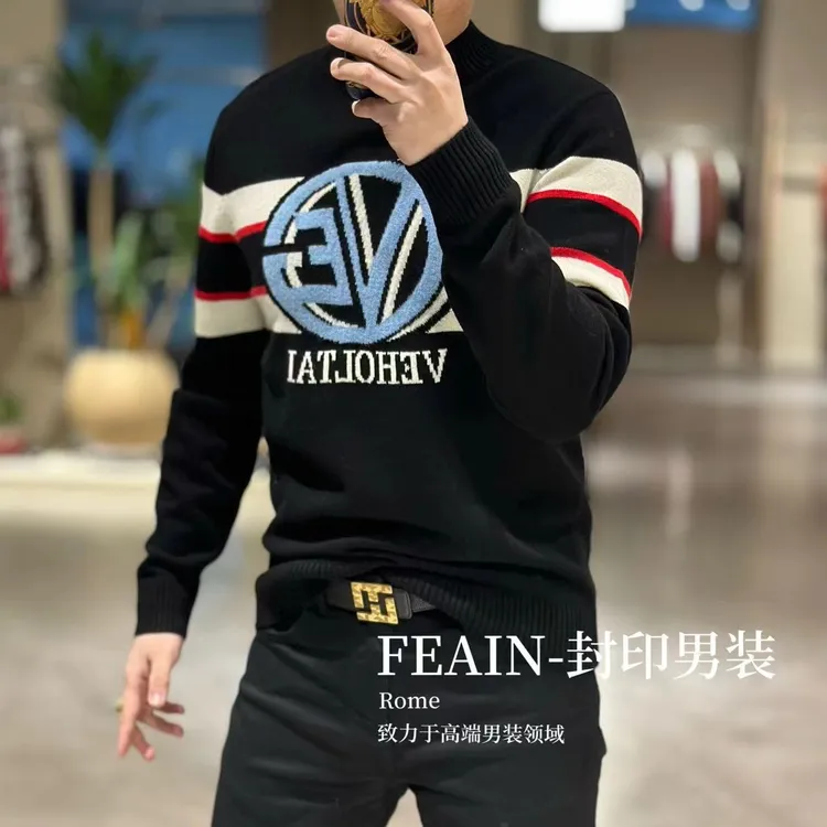 【100%羊毛】高端定制超细美丽奴羊毛立体提花工艺针织衫21589