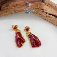【破冰专属】18k珊瑚随型耳饰 AKA随形约36*22mm DIY0825多样性发货