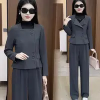 9256时尚西装套装女2025秋季新款洋气质显瘦短款西服阔腿两件套