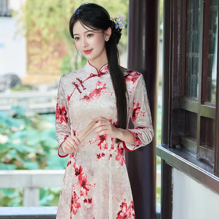 绝美新中式旗袍2025新款日常可穿上海复古国风气质妈妈改良连衣裙