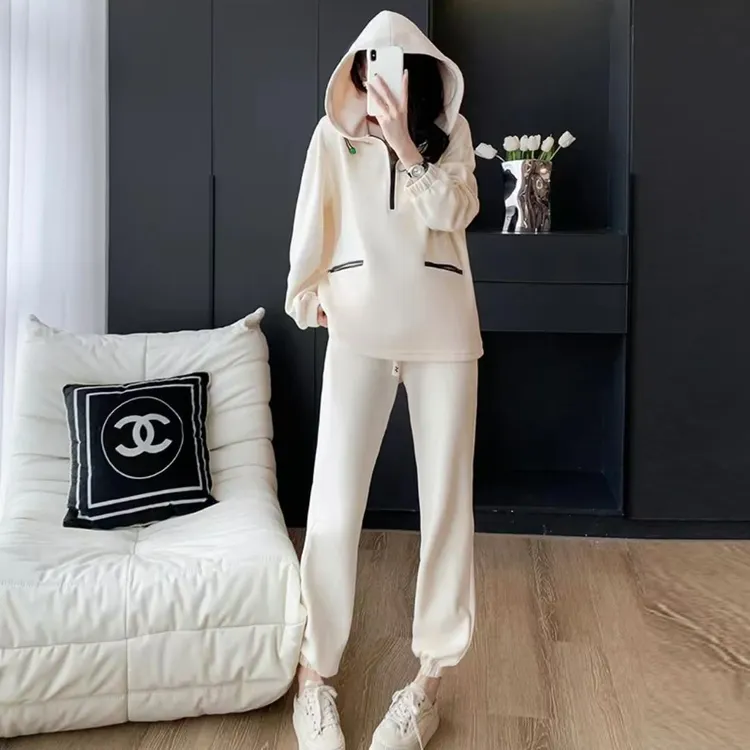 特！门店5&6/9！太时髦！一套盐系穿搭/连帽卫衣束脚休闲套装L71352