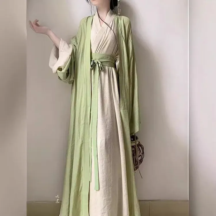 晋制原创2025新款汉服飘逸女交领直裾大袖衫套装改良魏晋风春夏秋