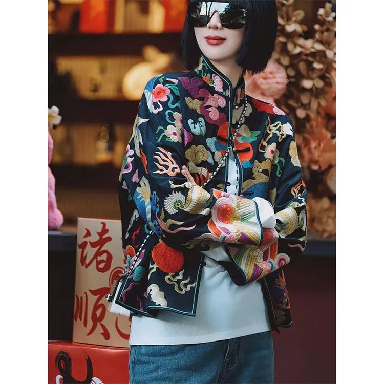 独特新中式女装刺绣外套中国风年轻款改良唐装女夏季2025新款上衣