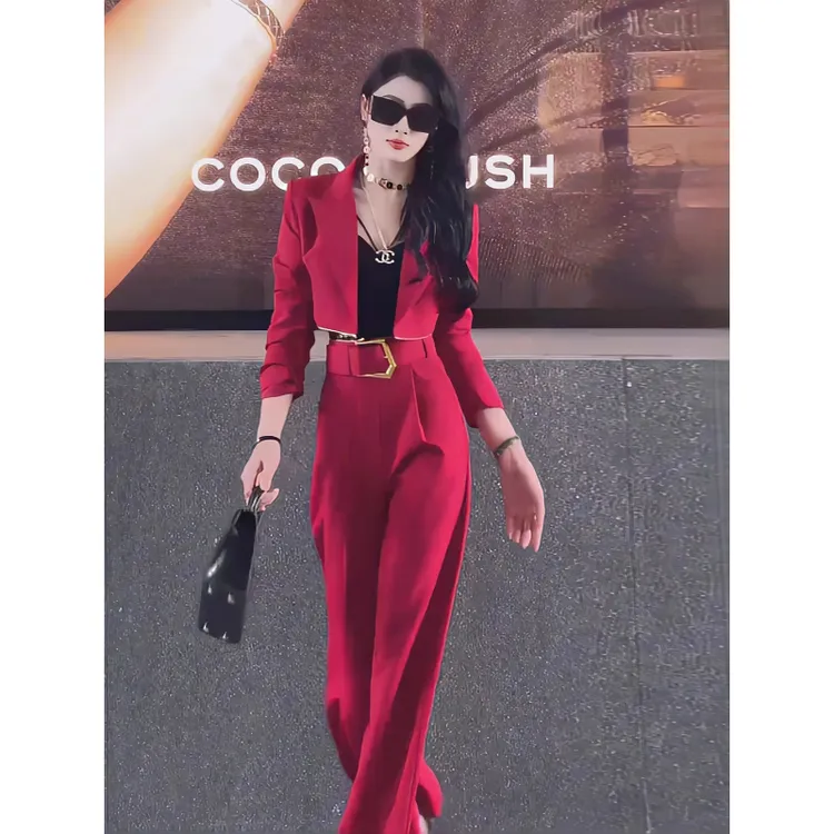 巨好看的早秋一整套女2025秋季新款高端气质女神范黑色西装两件套