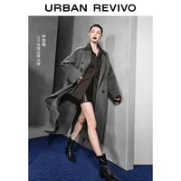 【钟楚曦同款】UR2025秋季新款女装双排扣含羊毛大衣UWG150111
