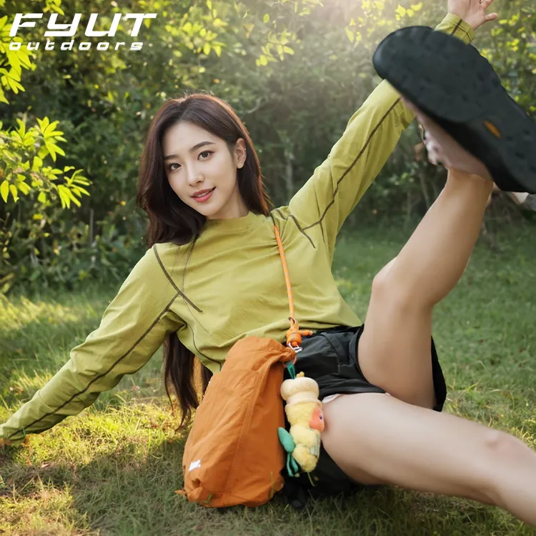 FYUT户外薄款速干衣透气吸湿排汗长袖2025新款女运动徒步登山上衣