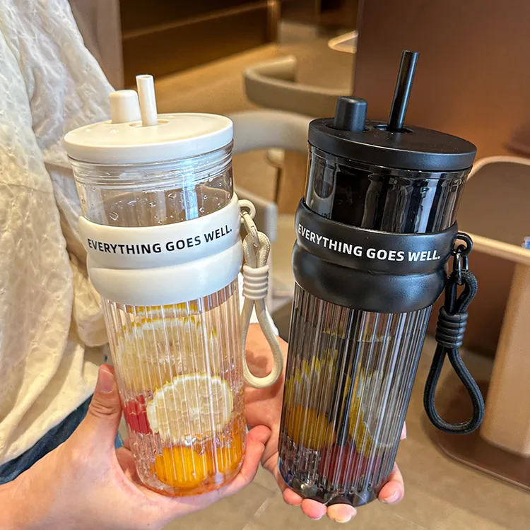 小清新吸管杯大容量INS风1个便携家用网红防摔简约风