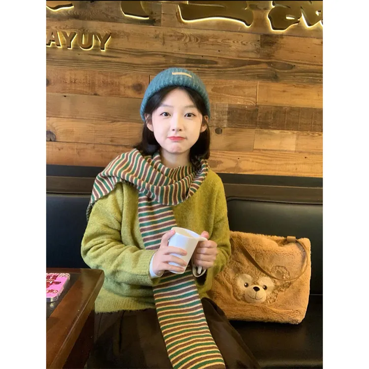 MARIE.COCO秋冬软糯针织开衫毛衣外套上衣新款高腰A字半身裙套装