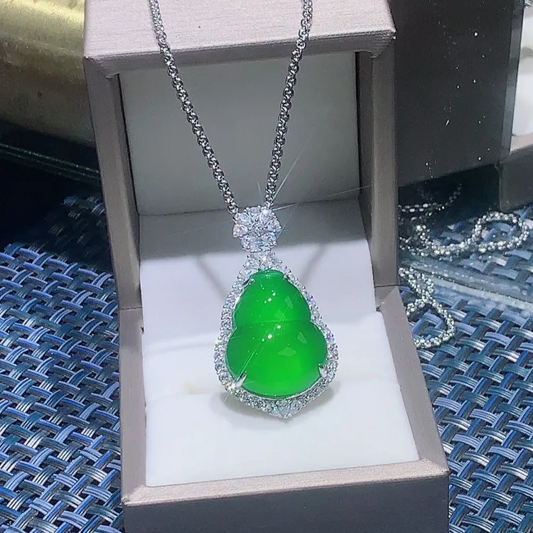 银吊坠 天然，重工豪镶，福上加福 ，葫芦单吊坠，高贵大气