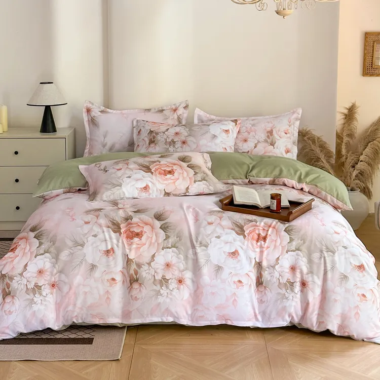 田园清新磨毛棉四件套-繁花春城