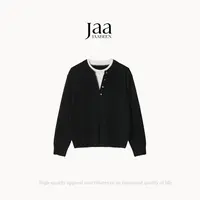 『JAABEEN』25AW秋冬撞色假两件针织上衣毛衣圆领保暖 25DS0301