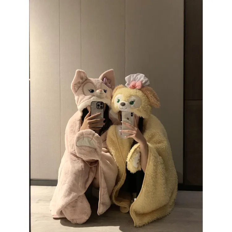 【反季秒杀】连帽可爱少女睡袍珊瑚绒睡衣女冬季加厚加绒保暖家居服