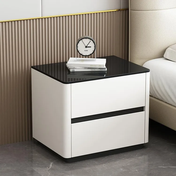 全实木轻奢床头柜简约高级感收纳柜2025新款现代烤漆收纳柜床边柜